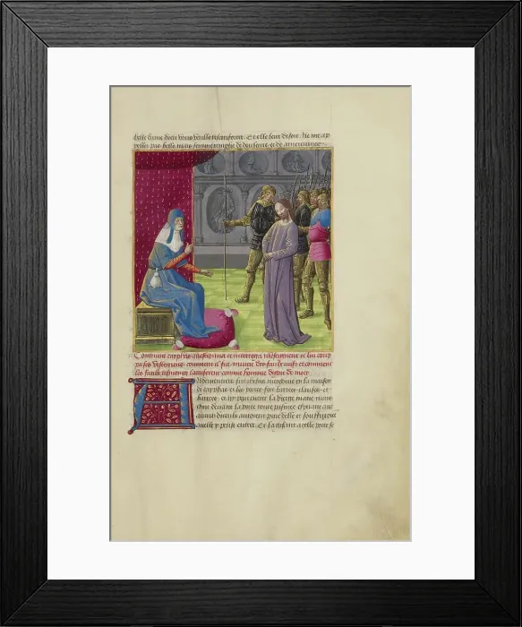 Framed Print : Christ before Caiaphas; La Passion de nostre seigneur ihesus christ, about 1480-1490. Creators: Master of Guillaume Lambert, Workshop of Master of Guillaume Lambert Framed Print : Christ before Caiaphas; La Passion de nostre seigneur ihesus christ, about 1480-1490. Creators: Master of Guillaume Lambert, Workshop of Master of Guillaume Lambert