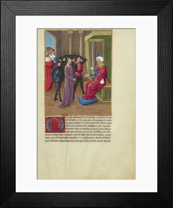 Framed Print : Christ before Annas; La Passion de nostre seigneur ihesus christ, about 1480-1490. Creators: Master of Guillaume Lambert, Workshop of Master of Guillaume Lambert Framed Print : Christ before Annas; La Passion de nostre seigneur ihesus christ, about 1480-1490. Creators: Master of Guillaume Lambert, Workshop of Master of Guillaume Lambert