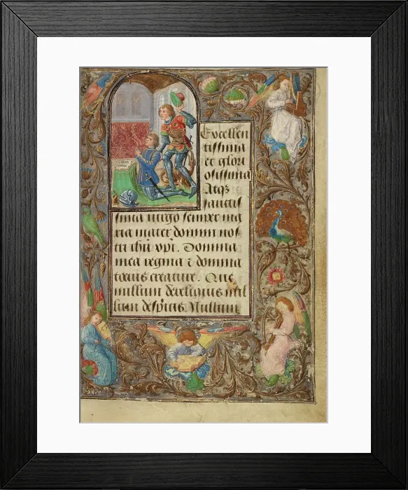 Framed Print : Charles the Bold Presented by Saint George; Prayer Book of Charles the Bold, about 1471. Creator: Lieven van Lathem Framed Print : Charles the Bold Presented by Saint George; Prayer Book of Charles the Bold, about 1471. Creator: Lieven van Lathem
