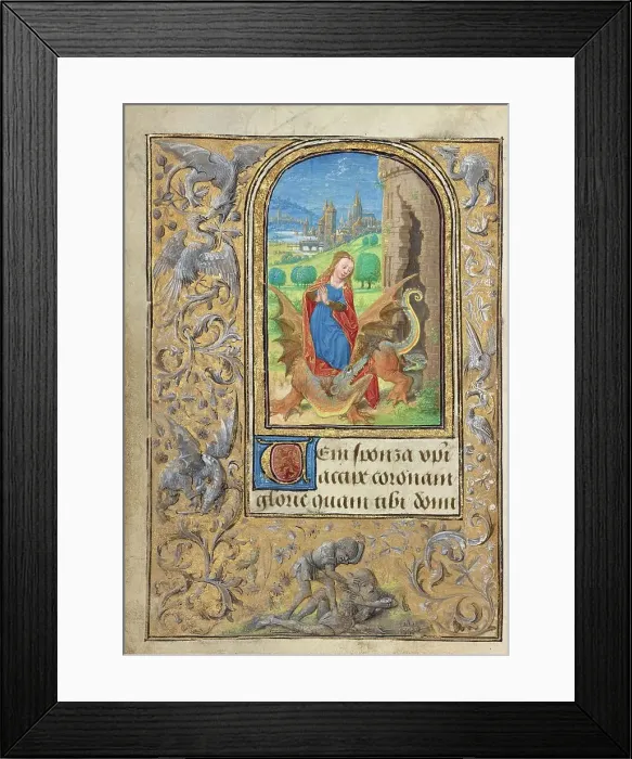 Framed Print : Saint Margaret; Prayer Book of Charles the Bold, 1469. Creator: Lieven van Lathem Framed Print : Saint Margaret; Prayer Book of Charles the Bold, 1469. Creator: Lieven van Lathem