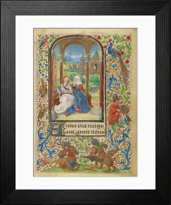 Framed Print : The Virgin and Child with Saint Anne; Prayer Book of Charles the Bold, 1469. Creator: Lieven van Lathem Framed Print : The Virgin and Child with Saint Anne; Prayer Book of Charles the Bold, 1469. Creator: Lieven van Lathem