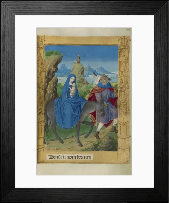 Framed Print : The Flight into Egypt; Book of Hours, 1478. Creator: Master of Guillaume Lambert Framed Print : The Flight into Egypt; Book of Hours, 1478. Creator: Master of Guillaume Lambert