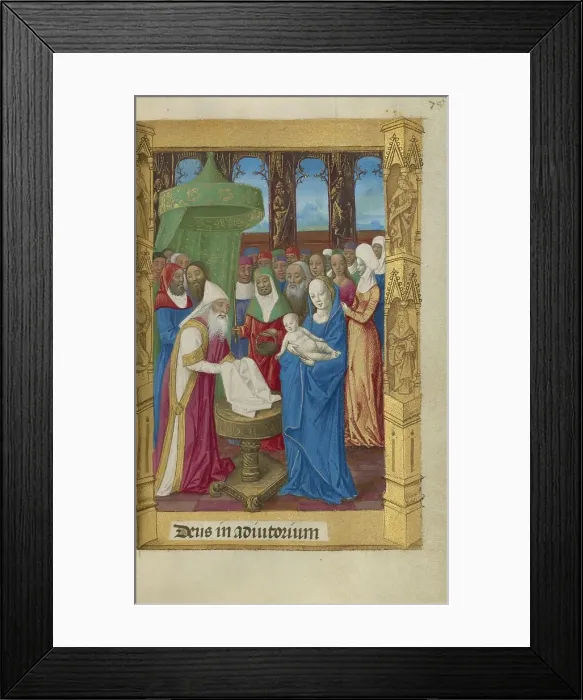 Framed Print : The Presentation in the Temple; Book of Hours, 1478. Creator: Master of Guillaume Lambert Framed Print : The Presentation in the Temple; Book of Hours, 1478. Creator: Master of Guillaume Lambert