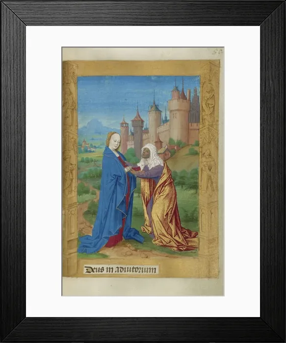 Framed Print : The Visitation; Book of Hours, 1478. Creator: Master of Guillaume Lambert Framed Print : The Visitation; Book of Hours, 1478. Creator: Master of Guillaume Lambert