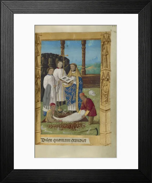 Framed Print : Burial; Book of Hours, 1478. Creator: Master of Guillaume Lambert Framed Print : Burial; Book of Hours, 1478. Creator: Master of Guillaume Lambert