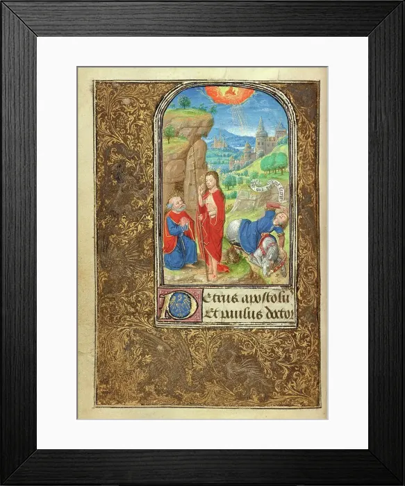 Framed Print : Christ Appearing to Saint Peter: The Conversion of Saint Paul; Prayer Book of Charles... 1469. Creator: Lieven van Lathem Framed Print : Christ Appearing to Saint Peter: The Conversion of Saint Paul; Prayer Book of Charles... 1469. Creator: Lieven van Lathem