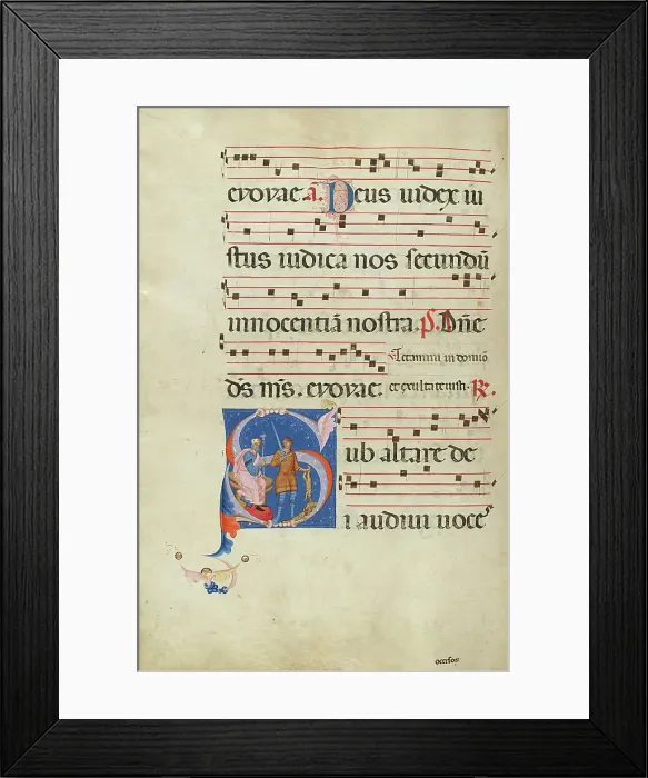 Framed Print : Initial S: The Massacre of the Innocents; Antiphonal, late 13th century. Creator: Master of Gerona Framed Print : Initial S: The Massacre of the Innocents; Antiphonal, late 13th century. Creator: Master of Gerona