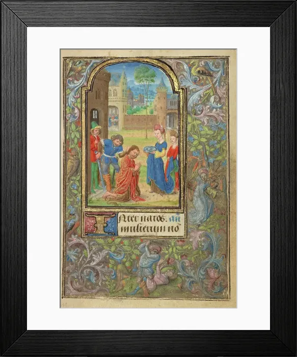 Framed Print : The Beheading of Saint John the Baptist; Prayer Book of Charles the Bold, 1469. Creator: Lieven van Lathem Framed Print : The Beheading of Saint John the Baptist; Prayer Book of Charles the Bold, 1469. Creator: Lieven van Lathem