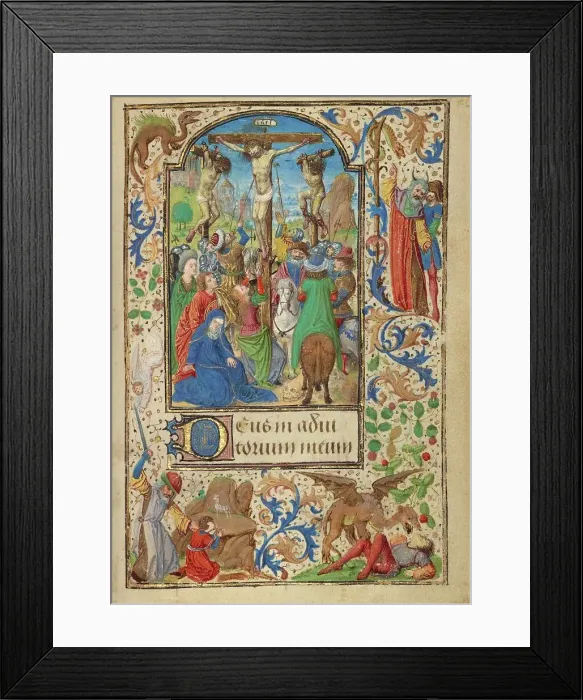Framed Print : The Crucifixion; Prayer Book of Charles the Bold, about 1471. Creator: Lieven van Lathem Framed Print : The Crucifixion; Prayer Book of Charles the Bold, about 1471. Creator: Lieven van Lathem