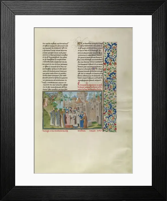 Framed Print : A Festive Procession in Santiago de Compostela, c1380s; Chroniques (Book Three), about 1480-1483. Creator: Master of Edward IV Framed Print : A Festive Procession in Santiago de Compostela, c1380s; Chroniques (Book Three), about 1480-1483. Creator: Master of Edward IV