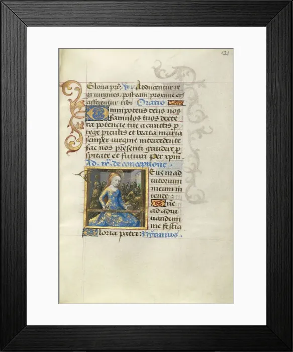 Framed Print : Mary Spinning Wool; Poncher Hours, about 1500. Creator: Master of Cardinal Bourbon Framed Print : Mary Spinning Wool; Poncher Hours, about 1500. Creator: Master of Cardinal Bourbon
