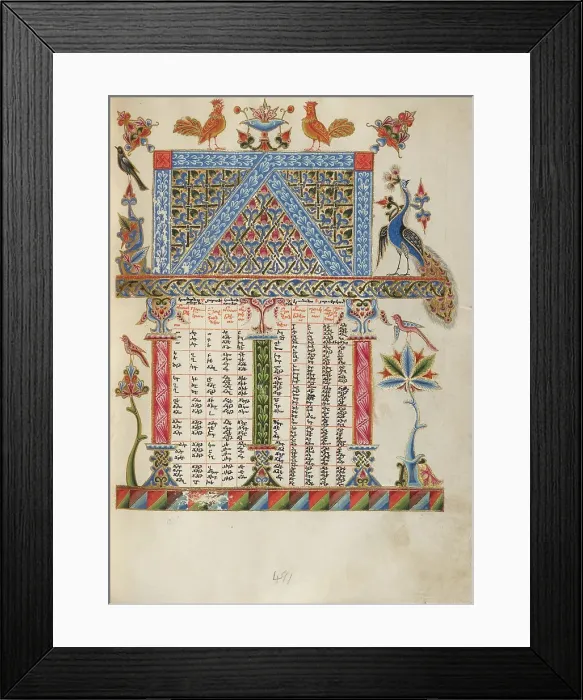 Framed Print : Canon Table Page; Bible, 1637-1638. Creators: Malnazar, Aghap'ir Framed Print : Canon Table Page; Bible, 1637-1638. Creators: Malnazar, Aghap'ir
