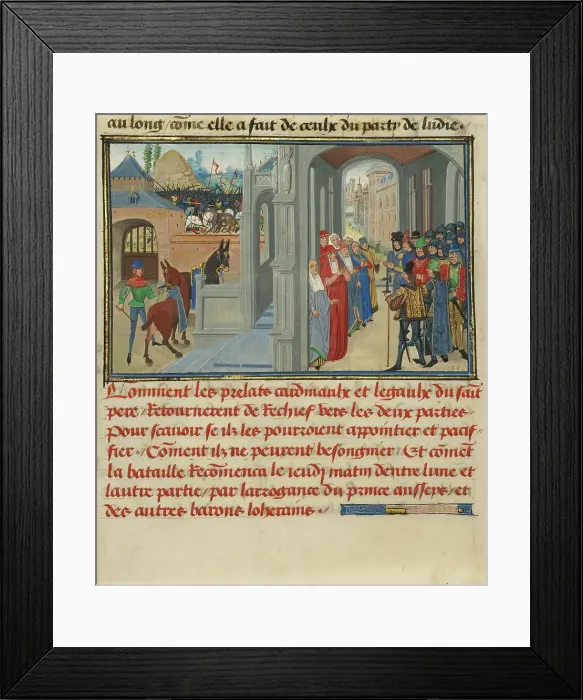 Framed Print : The Representatives of the Pope Attempting to Reconcile the... written 1463-5; illuminated 1467-72. Creators: Loyset Liedet, Pol Fruit Framed Print : The Representatives of the Pope Attempting to Reconcile the... written 1463-5; illuminated 1467-72. Creators: Loyset Liedet, Pol Fruit