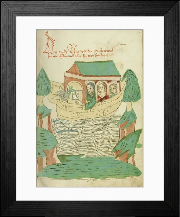 Framed Print : The Dove Returning to Noah's Ark; Barlaam und Josaphat, 1469. Creators: Hans Schilling, Diebolt Lauber Framed Print : The Dove Returning to Noah's Ark; Barlaam und Josaphat, 1469. Creators: Hans Schilling, Diebolt Lauber