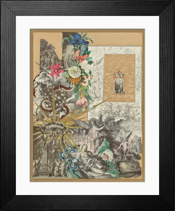 Framed Print : Collage, 1850s-1860s. Creator: John Bingley Garland Framed Print : Collage, 1850s-1860s. Creator: John Bingley Garland
