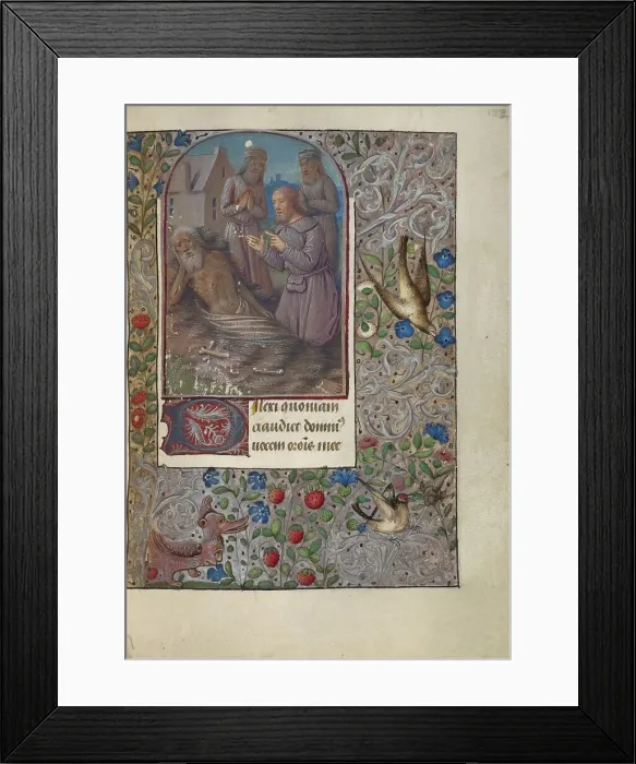 Framed Print : Job on the Dung Heap; Book of Hours, about 1480-1490. Creator: Jean Bourdichon Framed Print : Job on the Dung Heap; Book of Hours, about 1480-1490. Creator: Jean Bourdichon