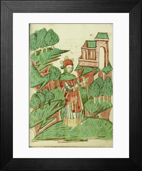 Framed Print : Josaphat as a Pilgrim; Barlaam und Josaphat, 1469. Creators: Hans Schilling, Diebolt Lauber Framed Print : Josaphat as a Pilgrim; Barlaam und Josaphat, 1469. Creators: Hans Schilling, Diebolt Lauber