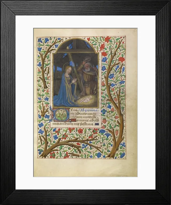 Framed Print : The Nativity; Katherine Hours, about 1480-1485. Creator: Jean Bourdichon