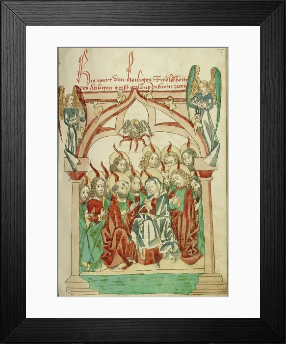Framed Print : Pentecost; Barlaam und Josaphat, 1469. Creators: Hans Schilling, Diebolt Lauber Framed Print : Pentecost; Barlaam und Josaphat, 1469. Creators: Hans Schilling, Diebolt Lauber