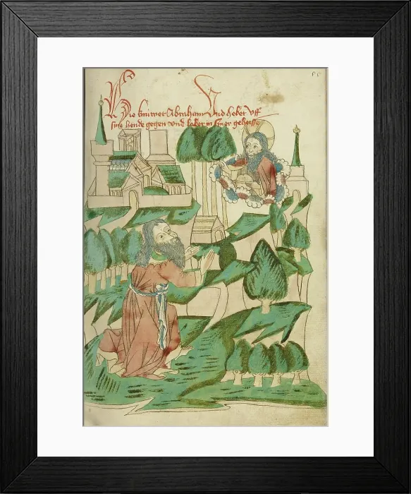 Framed Print : The Calling of Abraham; Barlaam und Josaphat, 1469. Creators: Hans Schilling, Diebolt Lauber Framed Print : The Calling of Abraham; Barlaam und Josaphat, 1469. Creators: Hans Schilling, Diebolt Lauber