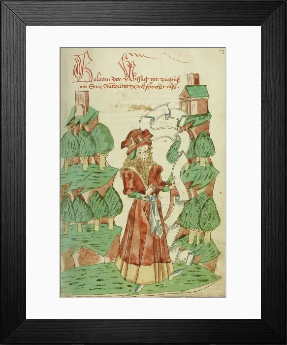 Framed Print : Barlaam with a Scroll; Barlaam und Josaphat, 1469. Creators: Hans Schilling, Diebolt Lauber Framed Print : Barlaam with a Scroll; Barlaam und Josaphat, 1469. Creators: Hans Schilling, Diebolt Lauber