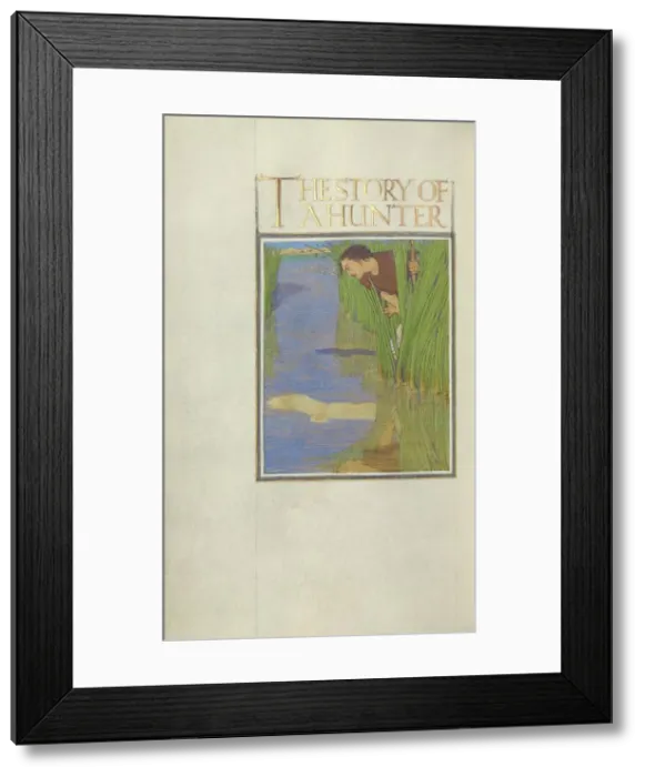 Framed Print : A Hunter Standing in Reeds and Seeing a Reflection of a White Bird in the Water, 1908. Creator: Florence Kingsford Cockerell Framed Print : A Hunter Standing in Reeds and Seeing a Reflection of a White Bird in the Water, 1908. Creator: Florence Kingsford Cockerell