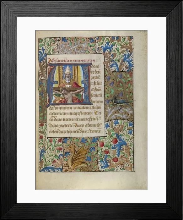 Framed Print : Initial A: The Trinity; Book of Hours, about 1480-1490. Creator: Georges Trubert Framed Print : Initial A: The Trinity; Book of Hours, about 1480-1490. Creator: Georges Trubert