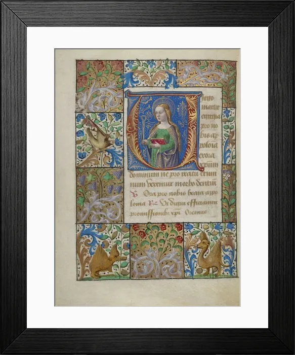 Framed Print : Initial V: Saint Apollonia; Book of Hours, about 1480-1490. Creator: Georges Trubert Framed Print : Initial V: Saint Apollonia; Book of Hours, about 1480-1490. Creator: Georges Trubert