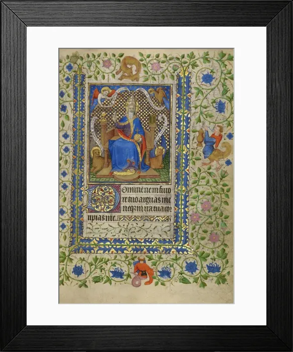 Framed Print : The Lord Enthroned between the Altars of the New and Old Law; Book of Hours, about 1410. Creator: Unknown Framed Print : The Lord Enthroned between the Altars of the New and Old Law; Book of Hours, about 1410. Creator: Unknown