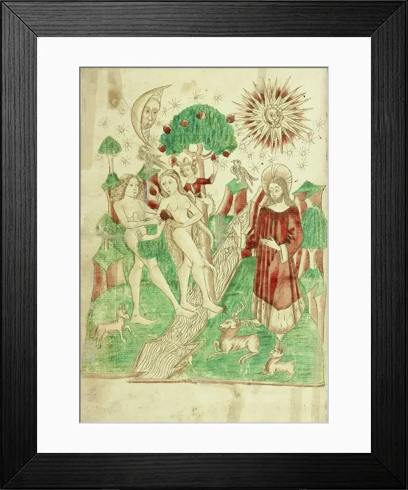 Framed Print : The Garden of Eden and Adam and Eve Eating the Forbidden Fruit; Barlaam und Josaphat, 1469. Creators: Hans Schilling, Diebolt Lauber Framed Print : The Garden of Eden and Adam and Eve Eating the Forbidden Fruit; Barlaam und Josaphat, 1469. Creators: Hans Schilling, Diebolt Lauber