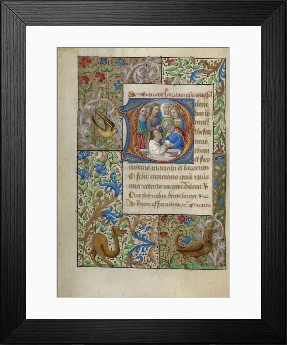 Framed Print : Initial D: The Raising of Lazarus; Book of Hours, about 1480-1490. Creator: Georges Trubert Framed Print : Initial D: The Raising of Lazarus; Book of Hours, about 1480-1490. Creator: Georges Trubert