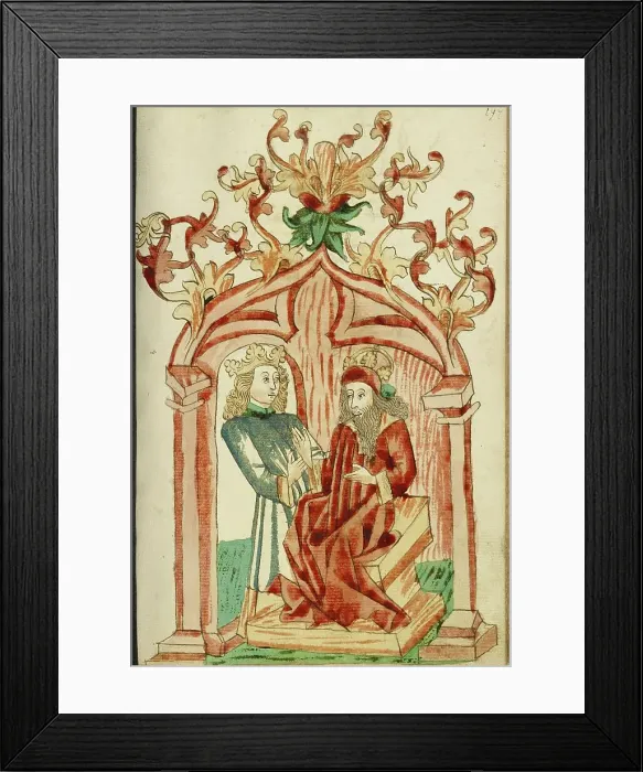 Framed Print : Josaphat and King Avenir in Conversation; Barlaam und Josaphat, 1469. Creators: Hans Schilling, Diebolt Lauber Framed Print : Josaphat and King Avenir in Conversation; Barlaam und Josaphat, 1469. Creators: Hans Schilling, Diebolt Lauber