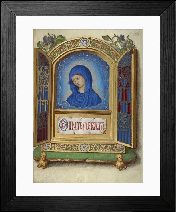 Framed Print : Portable Altarpiece with the Weeping Madonna; Book of Hours, about 1480-1490. Creator: Georges Trubert Framed Print : Portable Altarpiece with the Weeping Madonna; Book of Hours, about 1480-1490. Creator: Georges Trubert