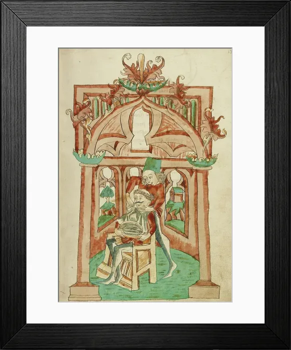 Framed Print : The Hermit Being Shaved; Barlaam und Josaphat, 1469. Creators: Hans Schilling, Diebolt Lauber Framed Print : The Hermit Being Shaved; Barlaam und Josaphat, 1469. Creators: Hans Schilling, Diebolt Lauber
