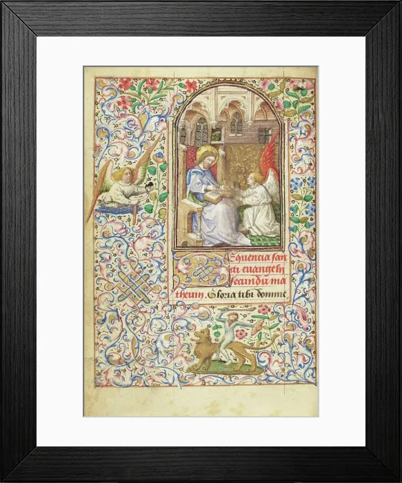 Framed Print : Saint Matthew; Hours of Simon de Varie, 1455. Creator: Dunois Master Framed Print : Saint Matthew; Hours of Simon de Varie, 1455. Creator: Dunois Master