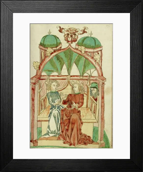 Framed Print : Barlaam Instructing Josaphat in the Christian Doctrine; Barlaam und Josaphat, 1469. Creators: Hans Schilling, Diebolt Lauber Framed Print : Barlaam Instructing Josaphat in the Christian Doctrine; Barlaam und Josaphat, 1469. Creators: Hans Schilling, Diebolt Lauber