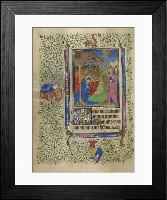 Framed Print : The Nativity; Book of Hours, about 1410. Creator: Unknown Framed Print : The Nativity; Book of Hours, about 1410. Creator: Unknown