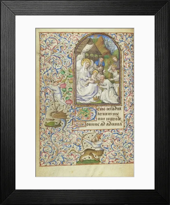Framed Print : The Adoration of the Magi; Hours of Simon de Varie, 1455. Creator: Dunois Master Framed Print : The Adoration of the Magi; Hours of Simon de Varie, 1455. Creator: Dunois Master