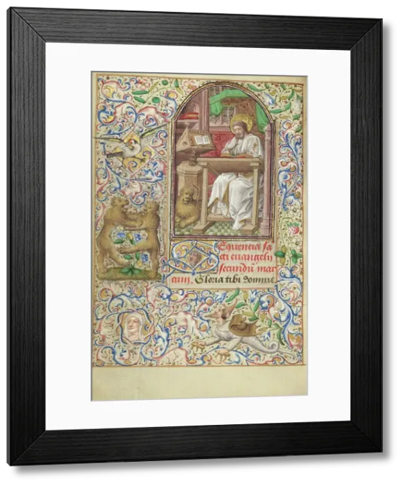 Framed Print : Saint Mark; Hours of Simon de Varie, 1455. Creator: Dunois Master