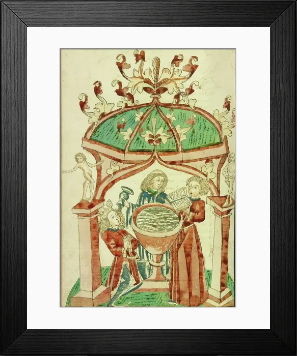 Framed Print : The Baptism of Josaphat; Barlaam und Josaphat, 1469. Creators: Hans Schilling, Diebolt Lauber Framed Print : The Baptism of Josaphat; Barlaam und Josaphat, 1469. Creators: Hans Schilling, Diebolt Lauber