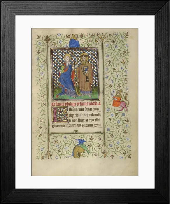 Framed Print : Saints Philip and James; Book of Hours, about 1410. Creator: Unknown Framed Print : Saints Philip and James; Book of Hours, about 1410. Creator: Unknown