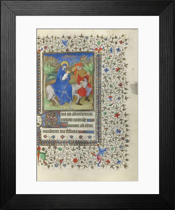 Framed Print : The Flight into Egypt; Book of Hours, about 1415-1420. Creators: Boucicaut Master, Workshop of the Boucicaut Master Framed Print : The Flight into Egypt; Book of Hours, about 1415-1420. Creators: Boucicaut Master, Workshop of the Boucicaut Master