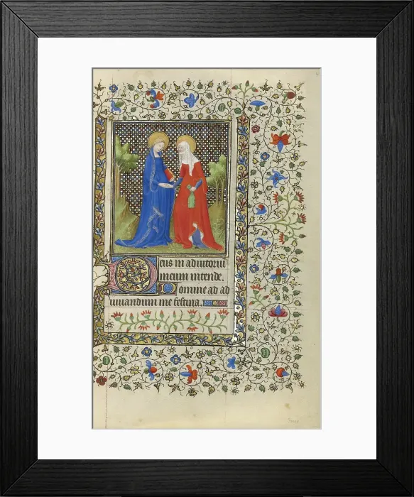 Framed Print : The Visitation; Book of Hours, about 1415-1420. Creators: Boucicaut Master, Workshop of the Boucicaut Master Framed Print : The Visitation; Book of Hours, about 1415-1420. Creators: Boucicaut Master, Workshop of the Boucicaut Master