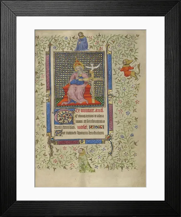 Framed Print : The Throne of Grace Trinity; Book of Hours, about 1410. Creator: Unknown Framed Print : The Throne of Grace Trinity; Book of Hours, about 1410. Creator: Unknown
