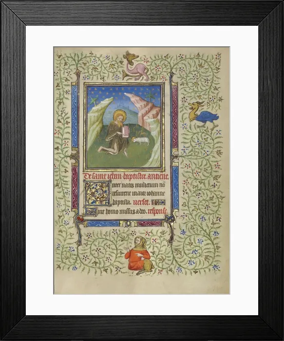 Framed Print : Saint John the Baptist; Book of Hours, about 1410. Creator: Unknown Framed Print : Saint John the Baptist; Book of Hours, about 1410. Creator: Unknown