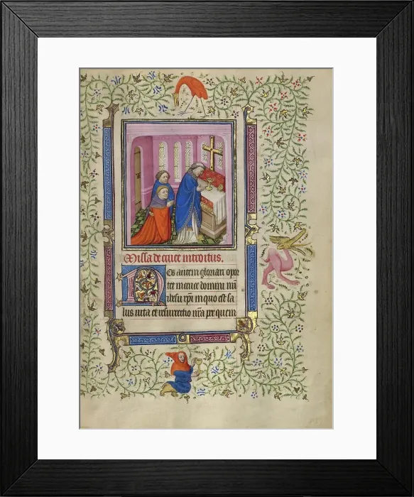 Framed Print : A Priest Celebrating Mass; Book of Hours, about 1410. Creator: Unknown Framed Print : A Priest Celebrating Mass; Book of Hours, about 1410. Creator: Unknown