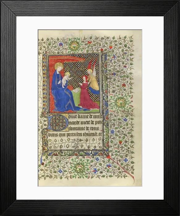 Framed Print : A Patron Presented to the Virgin and Child; Book of Hours, about 1415-1420. Creators: Boucicaut Master, Workshop of the Boucicaut Master Framed Print : A Patron Presented to the Virgin and Child; Book of Hours, about 1415-1420. Creators: Boucicaut Master, Workshop of the Boucicaut Master
