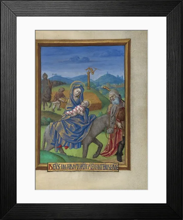 Framed Print : The Flight into Egypt; Book of Hours, about 1480-1490. Creator: Georges Trubert Framed Print : The Flight into Egypt; Book of Hours, about 1480-1490. Creator: Georges Trubert