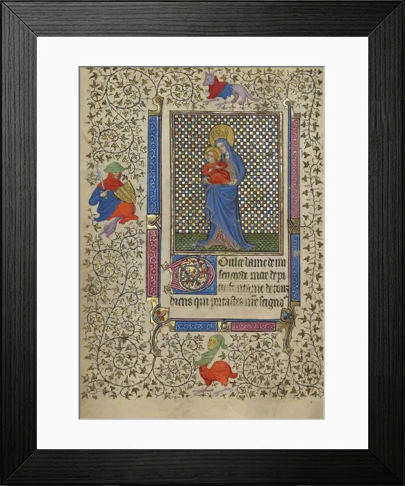 Framed Print : The Virgin and Child; Book of Hours, about 1410. Creator: Unknown Framed Print : The Virgin and Child; Book of Hours, about 1410. Creator: Unknown