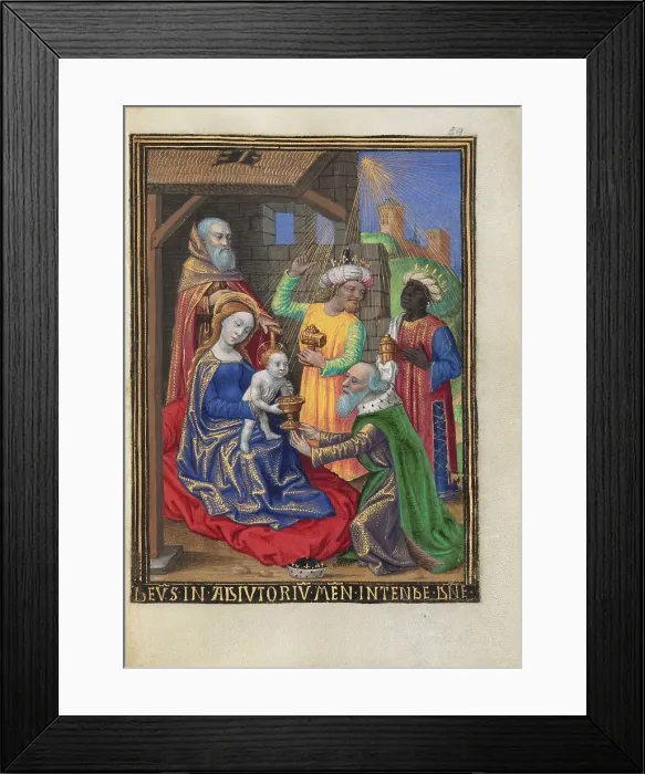 Framed Print : The Adoration of the Magi; Book of Hours, about 1480-1490. Creator: Georges Trubert Framed Print : The Adoration of the Magi; Book of Hours, about 1480-1490. Creator: Georges Trubert